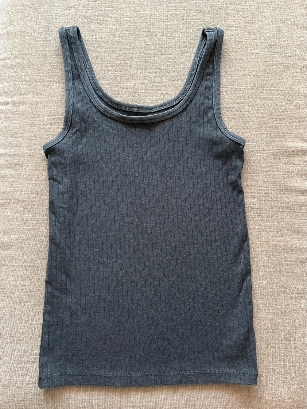 Aerie Ribbed Scoop Tank Top - Charcoal Gray